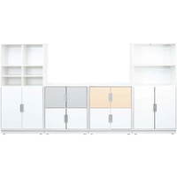Möbelsatz Schrank M+XL - weiß/grau/beige - Quadro 83-180°