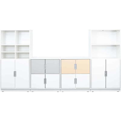 Möbelsatz Schrank M+XL – weiß/grau/beige – Quadro 83-180°