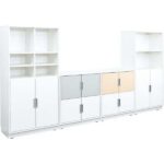 Möbelsatz Schrank M+XL – weiß/grau/beige – Quadro 83-180° - SET6132W c 17
