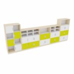 Möbelsatz Schrank L+XL – weiß/limone – Quadro 84-180° - SET6134
