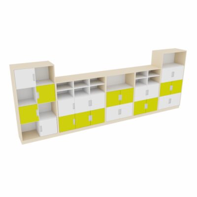 Möbelsatz Schrank L+XL - weiß/limone - Quadro 84-180°