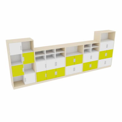 Möbelsatz Schrank L+XL – weiß/limone – Quadro 84-180°
