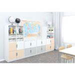 Möbelsatz Schrank M+XL – weiß/grau/beige – Quadro 85-180° - SET6136