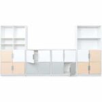 Möbelsatz Schrank M+XL – weiß/grau/beige – Quadro 85-180° - SET6136W b 17 (1)