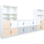Möbelsatz Schrank M+XL – weiß/grau/beige – Quadro 85-180° - SET6136W c 17 (1)
