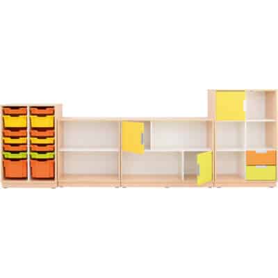 Möbelsatz Schrank M+L orange/gelb/limone - Quadro 86-180°
