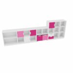 Möbelsatz Schrank M+L flieder/magenta – Quadro 87-180° - SET6141W