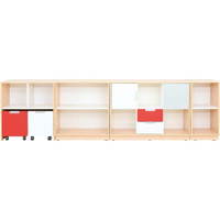 Möbelsatz Schrank M - grau/weiß/rot - Quadro 90-180°