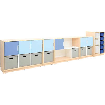 Möbelsatz Schrank M blau/grau – Quadro 108-180°