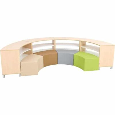 Sitzecke Paolo mit Schränken - innen - Grün-Braun-Töne - Ahorn (Quadro 139)