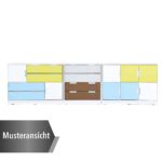 Möbelsatz Schrank M – weiß/gelb/grau – Quadro 136-180° - SET6305
