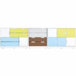 Möbelsatz Schrank M – weiß/gelb/grau – Quadro 136-180° - SET6305W a 19