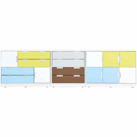 SET6305W_a_19 Möbelsatz Schrank M – weiß/gelb/grau – Quadro 136-180° - SET6305W a 19