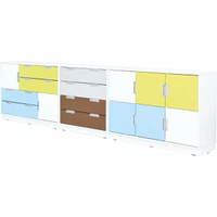 Möbelsatz Schrank M - weiß/gelb/grau - Quadro 136-180° – Bild 2