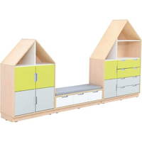 Möbelsatz Hausschrank - weiß/grau/limone - Quadro 157-180° – Bild 2
