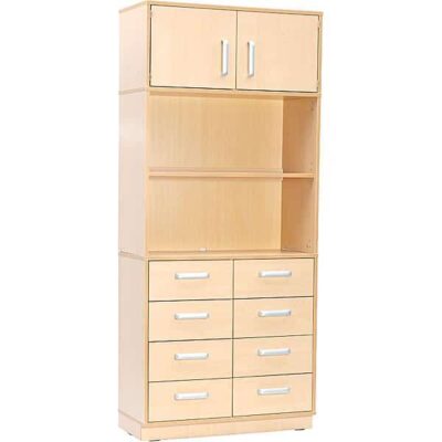 Kombihochschrank B mit Schubladen - Höhe: 203 cm - auf Sockel (Flexi 26)
