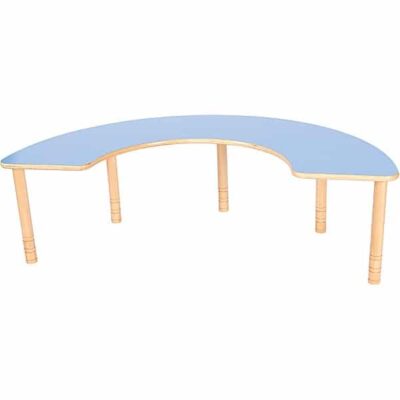 Kindergarten-Hufeisentisch - Tischhöhe: 58-64 cm - HPL hellblau