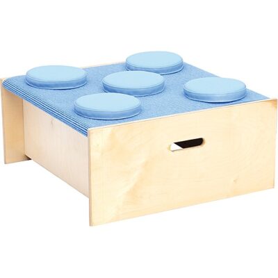 Kindergarten-Quadratpodest mit Schaumstoffkissen - Höhe 30 cm - hellblau