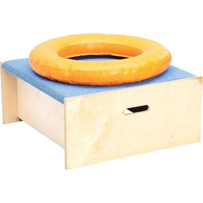 Kindergarten-Quadratpodest mit Schaumstoffring - Höhe 30 cm - hellblau