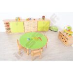 Kindergarten-Tisch Flexi (rund) – höhenverstellbar 40-58 cm - runder tisch flexi hohenverstellbar 40 58 cm (1)