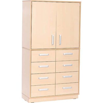 Kombischrank mit Schubladen - Höhe: 165 cm - geschlossen - auf Sockel (Flexi 28)