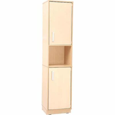 Schmaler Hochschrank A - Höhe: 203 cm - geschlossen - auf Sockel (Flexi 58)