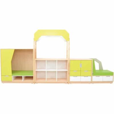 Möbelsatz Versteck-Schrank+M - limone/weiß - Quadro 8-180°