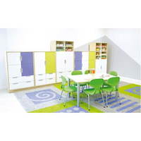 Möbelsatz Schrank L+XL - weiß/blau/limone - Quadro 3-180° – Bild 2