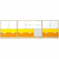 Möbelsatz Schrank M - weiß/grau/gelb/orange - Quadro 4-180° – Bild 3