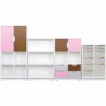 Möbelsatz Schrank L+M flieder/braun/grau – Quadro 91-180° - set6148w a 18