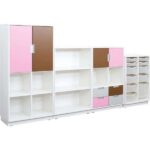 Möbelsatz Schrank L+M flieder/braun/grau – Quadro 91-180° - set6148w b 18