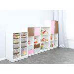 Möbelsatz Schrank L+M flieder/braun/grau – Quadro 91-180° - set6148w d 18