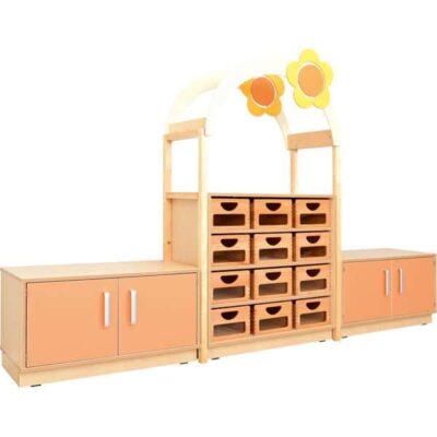 Möbelsatz Schrank mit Flexi-Dach - Bogen mit Blume - Flexi 104