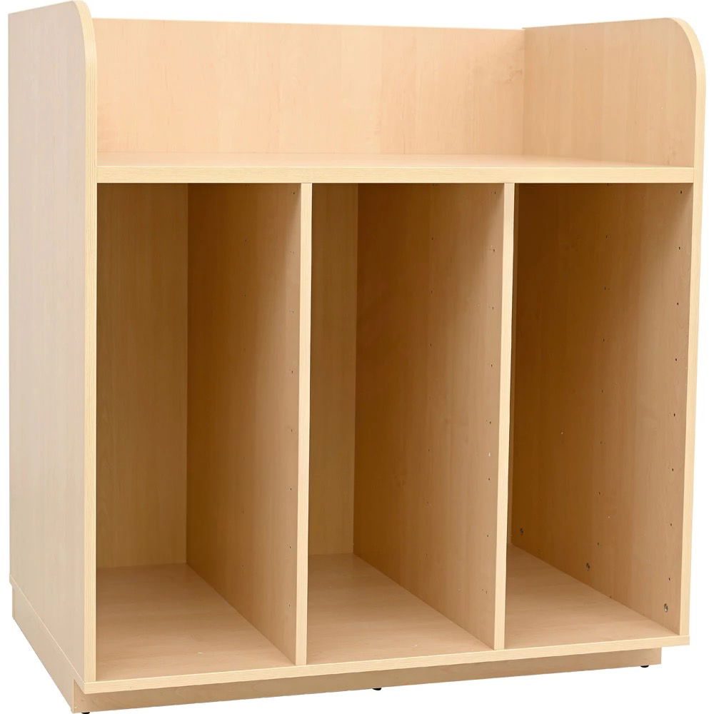 Wickelkommode für Kunststoffbehälter, mit Aufkantung, Birke