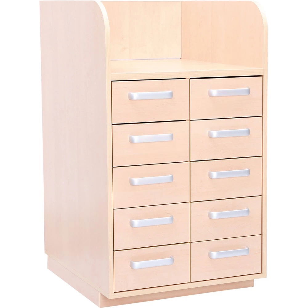 Wickelkommode mit 10 Schubladen