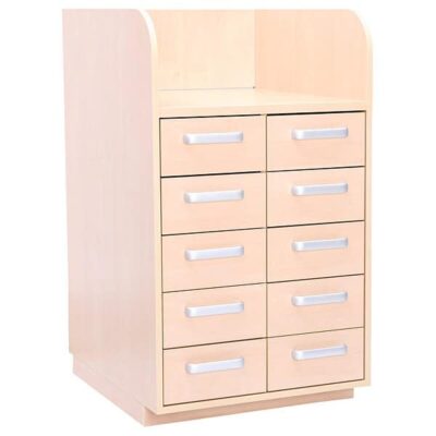 Wickelkommode mit 10 Schubladen