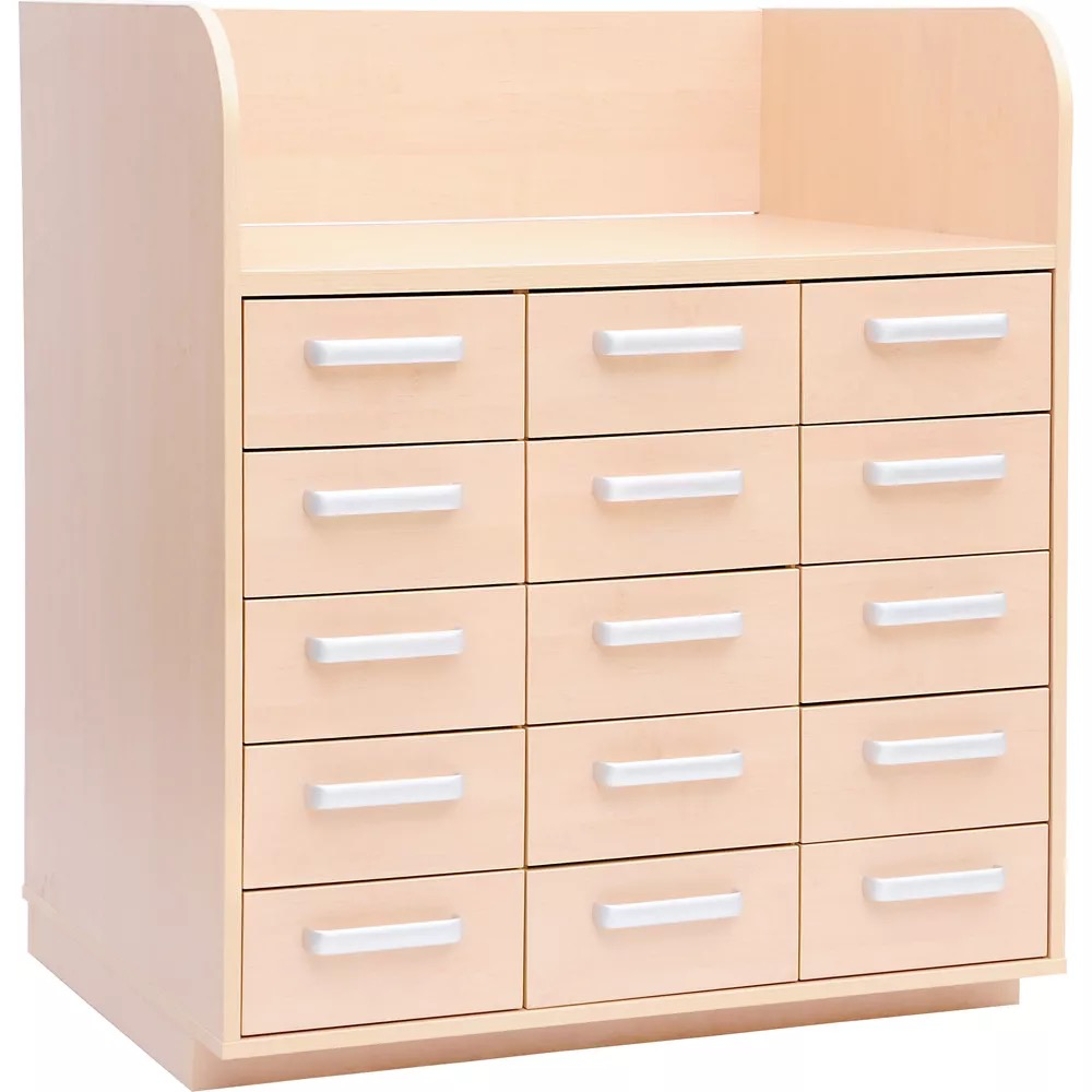 Wickelkommode mit 15 Schubladen