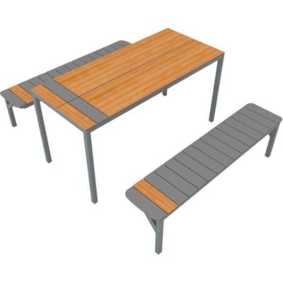 Gartentisch mit 2 Bänken