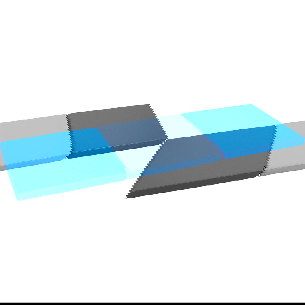 3-teilige Matte, blau