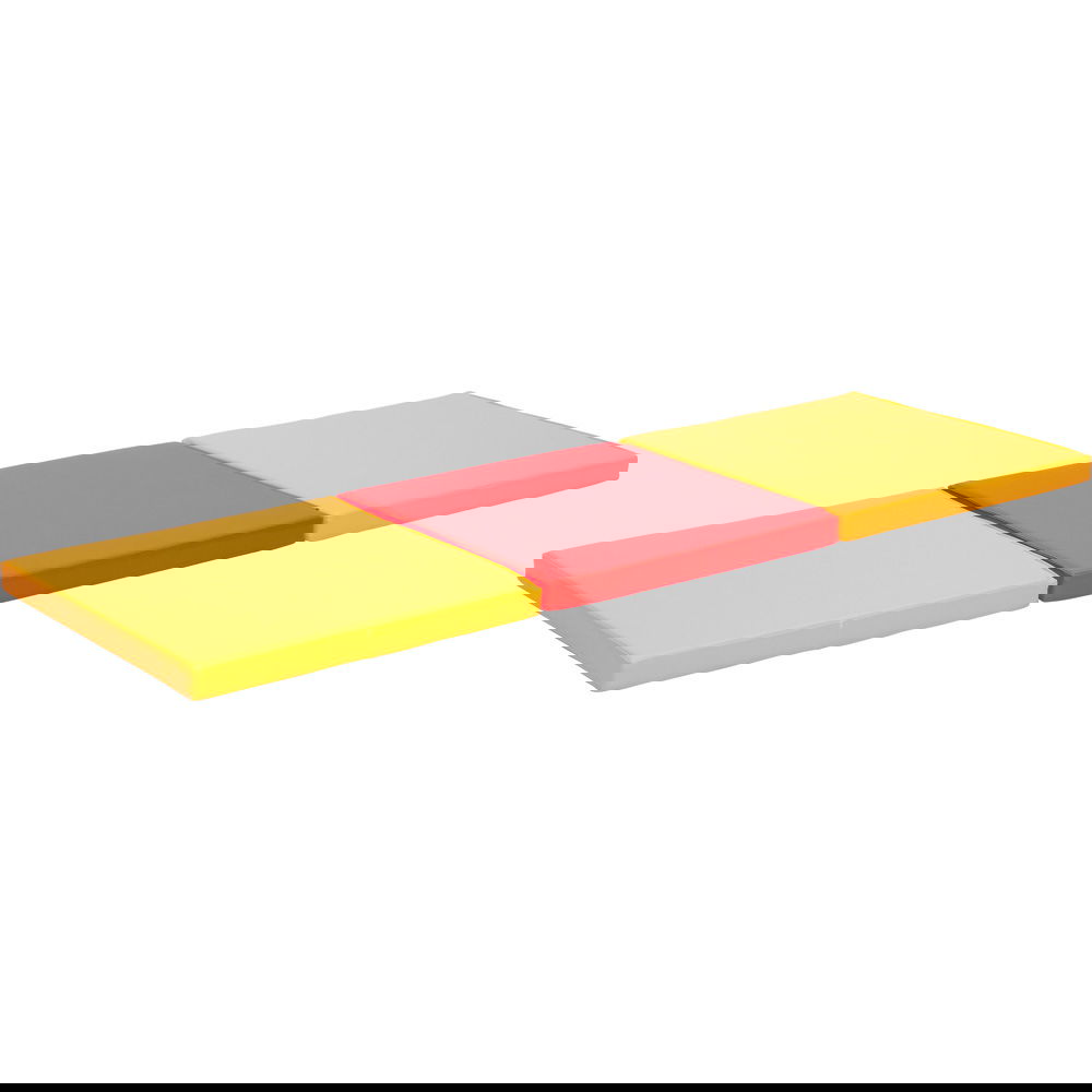 3-teilige Matte, orange/rot