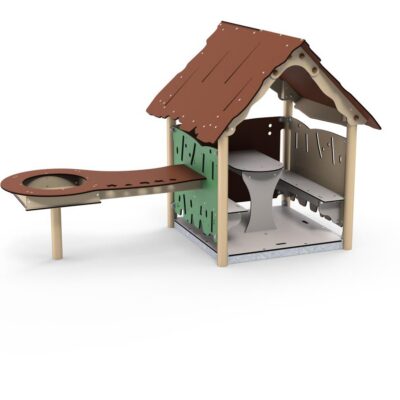 Spielhaus Lin mit Matschtisch – LEDON Explore – EX091