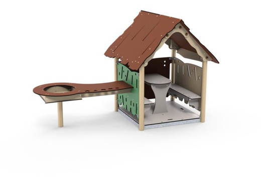 1200px_COLOURBOX39741679 Spielhaus Lin mit Matschtisch – LEDON Explore – EX091 - 1200px COLOURBOX39741679