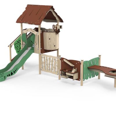 Spielanlage Caja – inkl. Rutsche, Treppe & Matschtisch – LEDON Explore – EX114