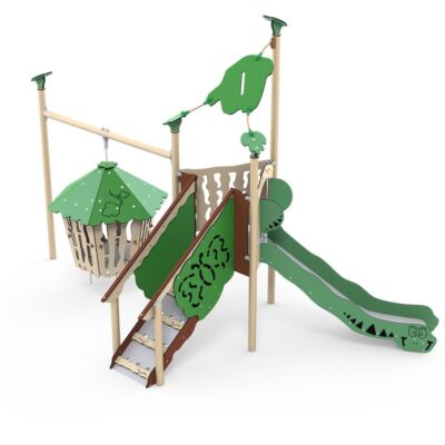 Spielanlage Suri - inkl. Rampe, Rutsche & schwingender Hütte - LEDON Explore - EX135