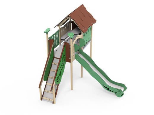 1200px_COLOURBOX39741701 Spielplatz Mayan – mit integriertem Spielhaus und Rutsche – LEDON Explore – EX142 - 1200px COLOURBOX39741701