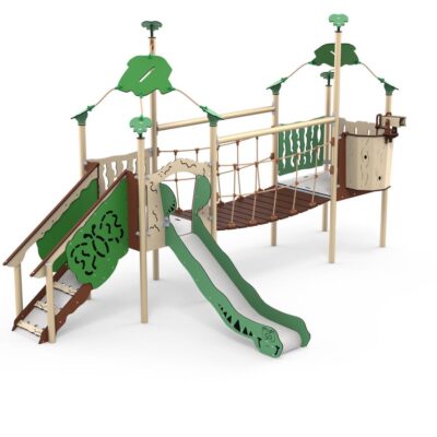 Zwei-Turm-Spielanlage Sikan - inkl. Hängebrücke - LEDON Explore - EX215