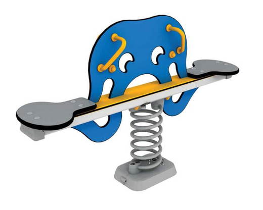 474-3d Federwippe Tintenfisch Blau für 2 Kinder – LEDON Originals - 474 3d
