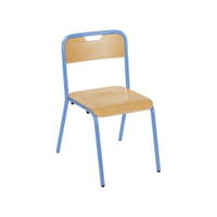 Kindergarten-Stuhl aus Metall mit abgerundeter Rückenlehne – Bild 5