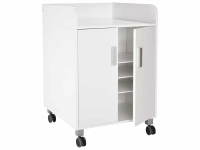 Wickelkommode Kazeo - Breite: 70 cm - 6 Regalböden und 2 Türen mit Rollrädern – Bild 2