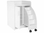 Wickelkommode Kazeo – Breite: 70 cm – 3 Regalböden, 1 Tür und 1 Trittleiter - 58425 P 58425 PD@P2@XL